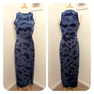 Tart Twist Knot Tie Dye Maxi Dress Blue Medium